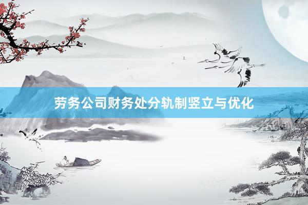 劳务公司财务处分轨制竖立与优化